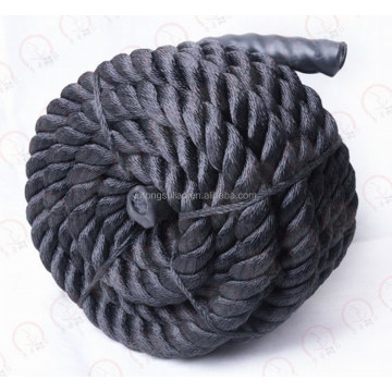 black 50feet length 1.5,2 inch nylon body building rope